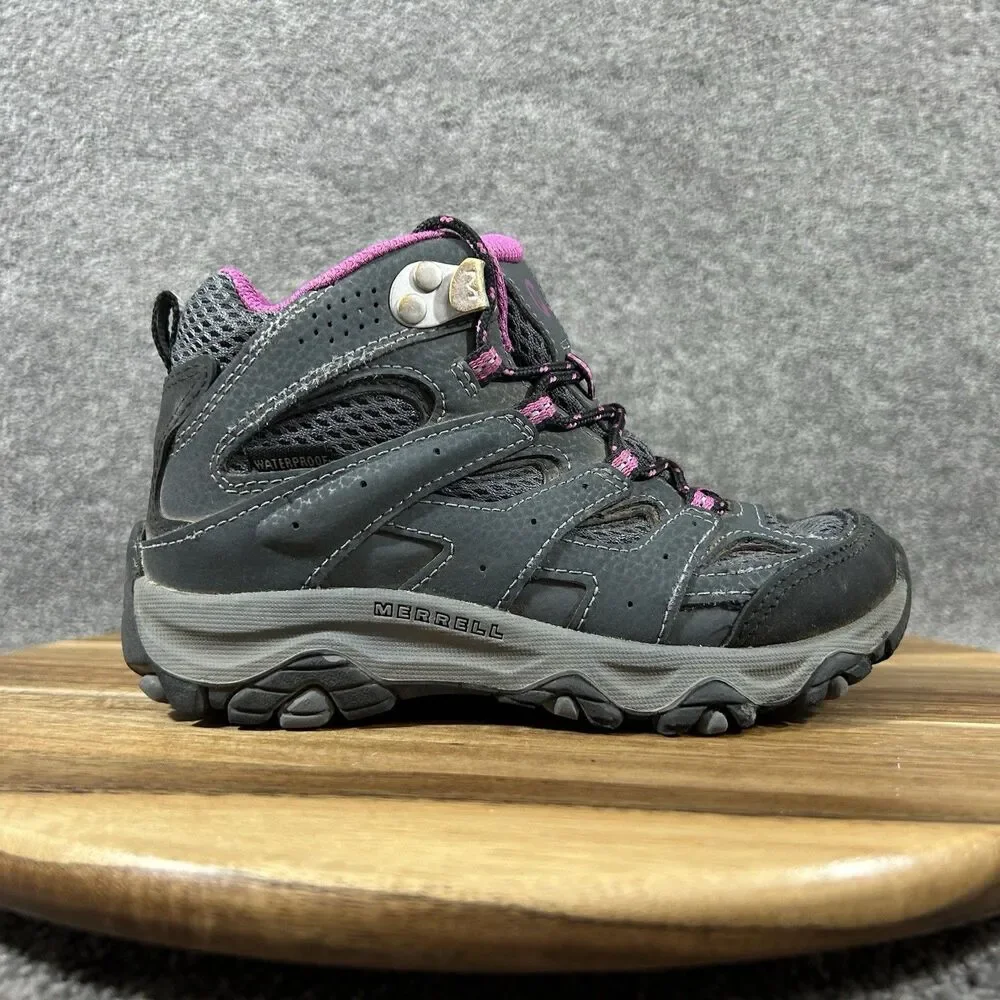 Merrell Moab 3 Mid MK165703 Kids Size 12 Granite Berry Hiking Trail Shoes Used